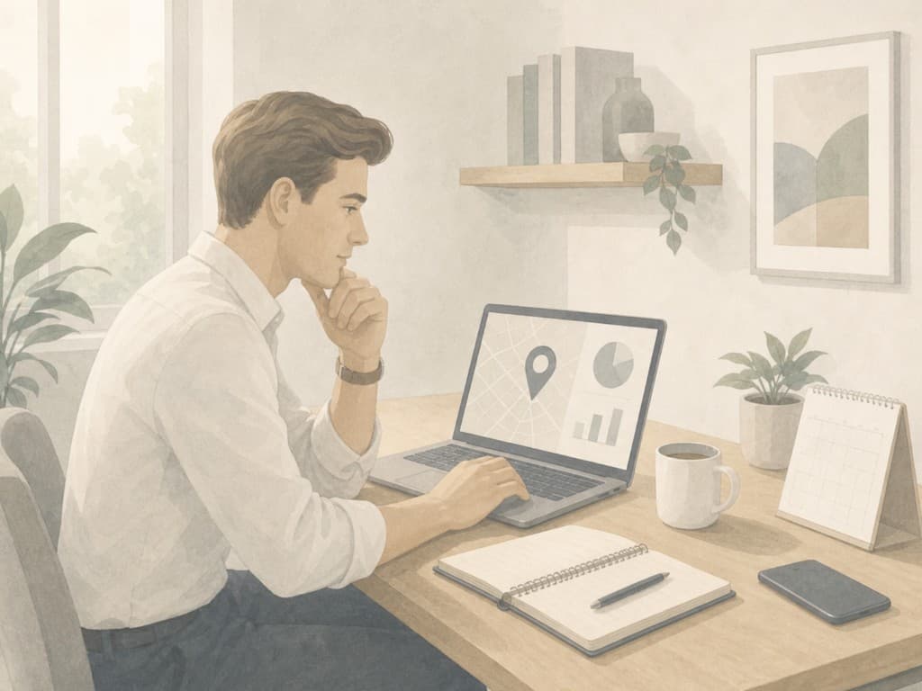 Therapy practice owner analyzing paid search and local advertising performance